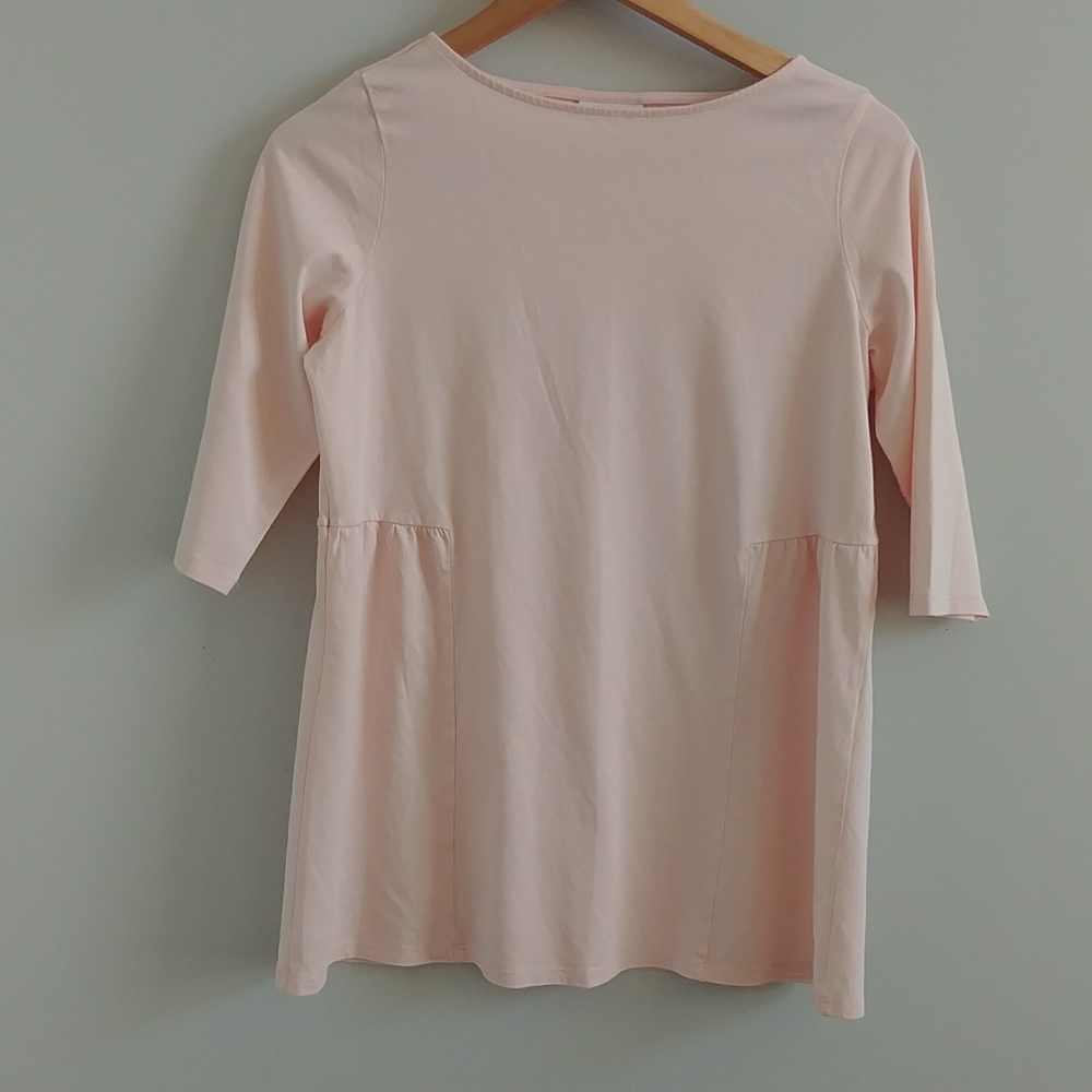 Pure Jill Smock 3/4 Sleeve Pink Top